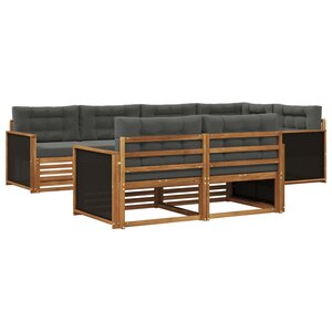 vidaXL Ensemble de canapés d'extérieur 7 Pièces Naturel et Anthracite