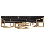 vidaXL Ensemble de canapés d'extérieur 6 pc Blanc et noir