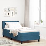 Lits à sommier tapissier vidaXL avec matelas Bleu foncé 90x190 cm Velours