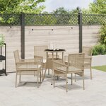 vidaXL Ensemble de salle à manger de jardin 5 pièces beige en polyrotin