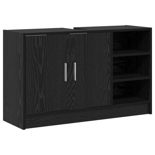 vidaXL Cabinet de Lavabo Chêne Noir 90x29x55 cm Bois d'Ingénierie
