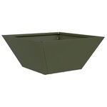 vidaXL Jardinière en plastique 5 Pièces Vert olive 35 x 35 x 15 cm Acier