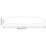 vidaXL Plateau de table Marron Clair Ø 80 x 4 cm Bois de chêne massif