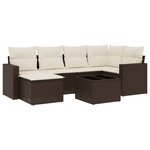 vidaXL Salon de jardin avec coussins 7 Pièces marron résine tressée