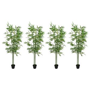 vidaXL Arbre en Bambou Artificiel 4 pièces Vert 60 x 18 x 190 cm