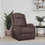 vidaXL Fauteuil de massage Marron Similicuir