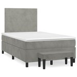 vidaXL Sommier à lattes de lit et matelas gris clair 120x190cm velours