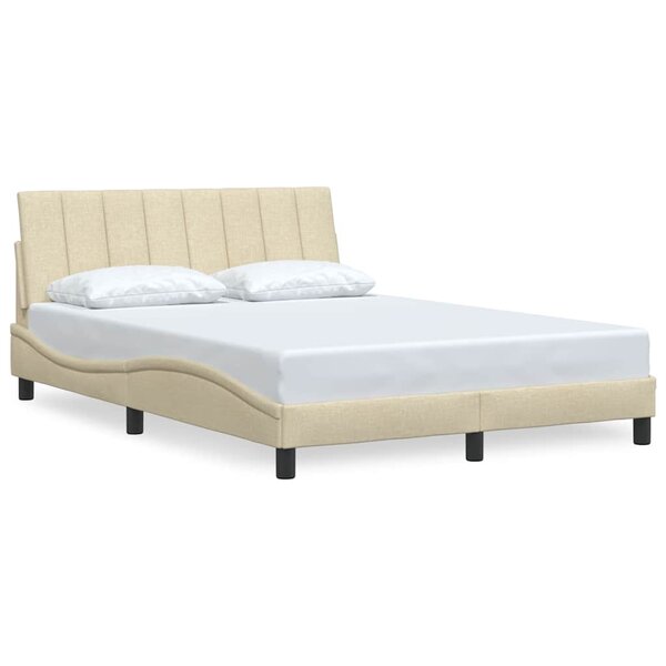 vidaXL Cadre de lit sans matelas crème 120x200 cm tissu