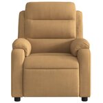vidaXL Fauteuil inclinable électrique Marron Velours