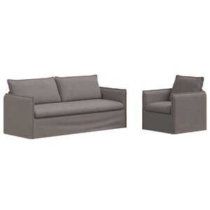 vidaXL Canapé 2 Pièces Taupe 196 x 82 x 85 cm tissu