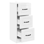 vidaXL Armoire à tiroirs Blanc brillant 33 x 34 5 x 87 cm