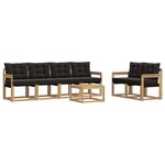 vidaXL Ensemble de canapés d'extérieur 7 pc Blanc et noir