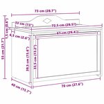 vidaXL Boîte à Jouets Gris et blanc 73 x 33 x 55 cm Bois d'ingénierie