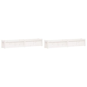 vidaXL Jardinières 2 Pièces blanc bois de pin massif