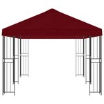 vidaXL Gazebo avec murs latéraux 6 x 3 m Bordeaux Polyester et Acier