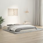 vidaXL Cadre de lit blanc 135x190 cm double bois massif de pin