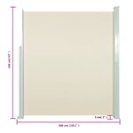vidaXL Auvent latéral de patio 160x300 cm Couleur crème