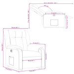 vidaXL Fauteuil inclinable électrique gris foncé tissu
