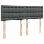 vidaXL Sommier à lattes de lit avec matelas Gris foncé 140x200cm Tissu
