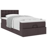 vidaXL Lit ottoman avec matelas marron foncé 100x200 cm tissu