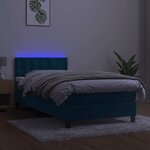 vidaXL Sommier à lattes de lit avec matelas et LED Bleu foncé 90x190cm