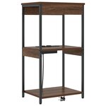 vidaXL Table de nuit avec station de chargement Chêne marron