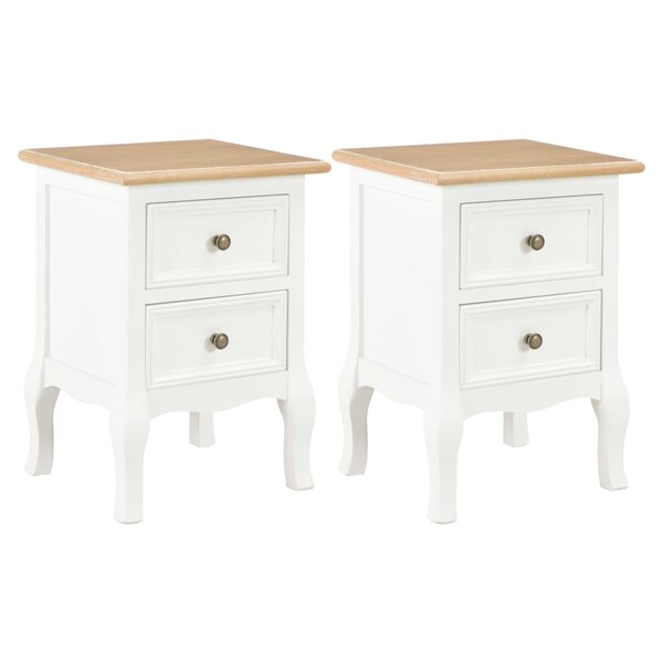 vidaXL Tables de chevet 2 Pièces blanc 35x30x49 cm MDF