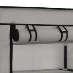 vidaXL Armoire à chaussures avec housse Gris 58x28x106 cm Tissu
