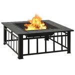 vidaXL Foyer avec tisonnier 79x79x46 5 cm XXL acier