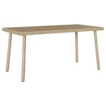 VidaXL Table basse de jardin rectangulaire beige 80x40x37 cm rotin