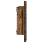 Cabinet de miroir de salle de bain vidaXL avec lumière LED Chêne fumé 80x37 cm
