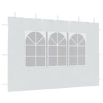 vidaXL Paroi de tente de réception 2 Pièces avec fenêtre PE Blanc