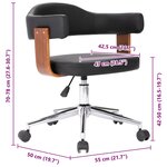 vidaXL Chaise pivotante de bureau Noir Bois courbé et similicuir