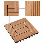 vidaXL Carreau de terrasse 22 Pièces Teck 30 x 30 cm WPC