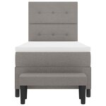 vidaXL Lit à ressorts avec tête de lit Taupe 90 x 190 cm tissu