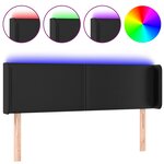 vidaXL Tête de lit à LED Noir 147x16x78/88 cm Similicuir