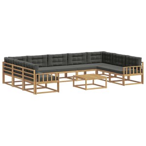 vidaXL Ensemble de canapés d'extérieur 10 Pièces Blanc et anthracite