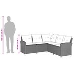 vidaXL Canapés en forme de L avec coussins beige résine tressée