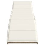 vidaXL Chaise longue avec coussin beige 55x199x50 cm résine tressée