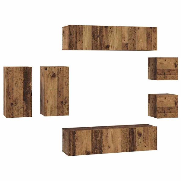 vidaXL Ensemble meuble TV 8 Pièces Bois ancien 30.5 x 30 x 60 cm