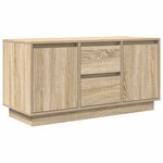 vidaXL Meuble TV avec lumières LED chêne sonoma 100x41x50 cm