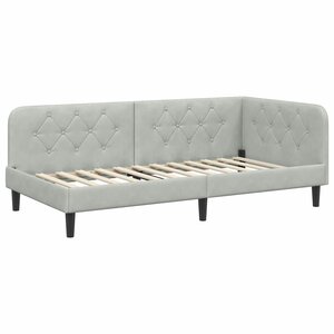 vidaXL Cadre de lit d'angle Gris clair 90 x 200 cm Velours