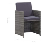 vidaXL Salon de jardin 9 Pièces avec coussins Résine tressée Anthracite
