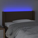 vidaXL Tête de lit à LED Marron foncé 83x16x78/88 cm Tissu