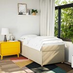 vidaXL Sommier à lattes de lit avec matelas Crème 100x200 cm Tissu