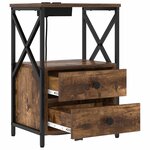 vidaXL Cabinet de chevet avec tiroir 2 Pièces Chêne fumé 40 x 31 x 60 cm