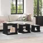 vidaXL Table basse 3 Pièces Chêne noir Bois d'ingénierie