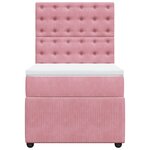 vidaXL Sommier à lattes de lit avec matelas Rose 90x200 cm Velours
