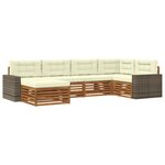 vidaXL Ensemble de canapés d'extérieur 6 pc Naturel et Crème