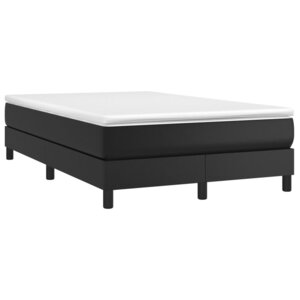 vidaXL Sommier à lattes de lit avec matelas noir 120x190 cm similicuir